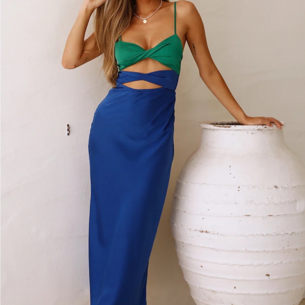 Hello Molly SPLIT THINKING MAXI DRESS ROYAL BLUE